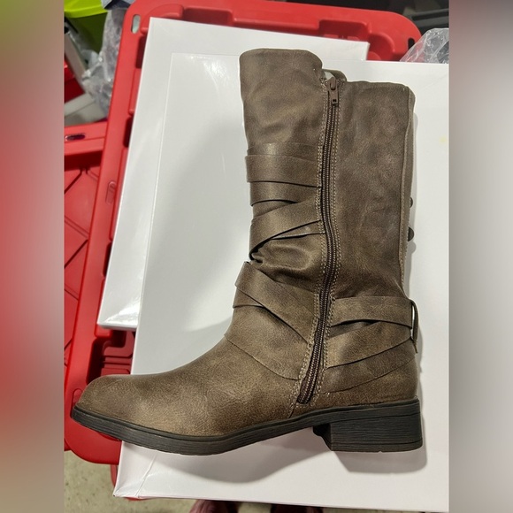 Report brown taupe med tall boots‎ women’s HUCK 8.5 8 1/2 NEW NIB - Picture 4 of 5